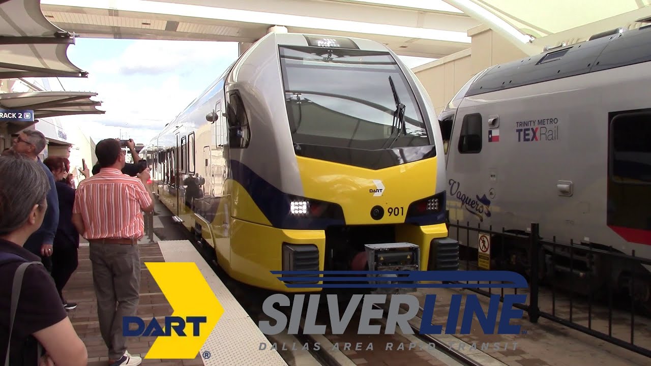 DART Silver Line — полный маршрут от аэропорта Даллас/Форт-Уэрт до станции Shiloh Road