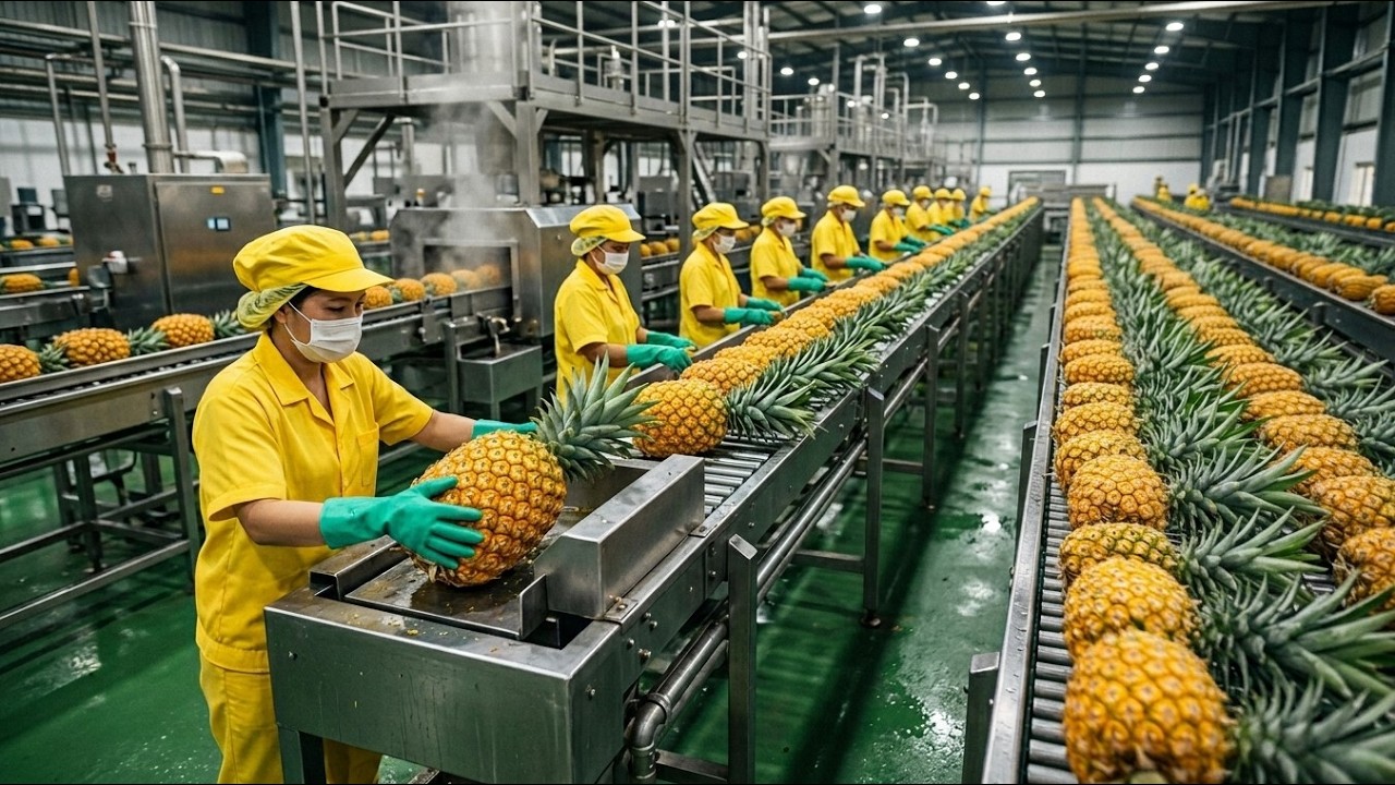Inside a Pineapple Processing Factory &mdash; From Harvest to Canned Fruit