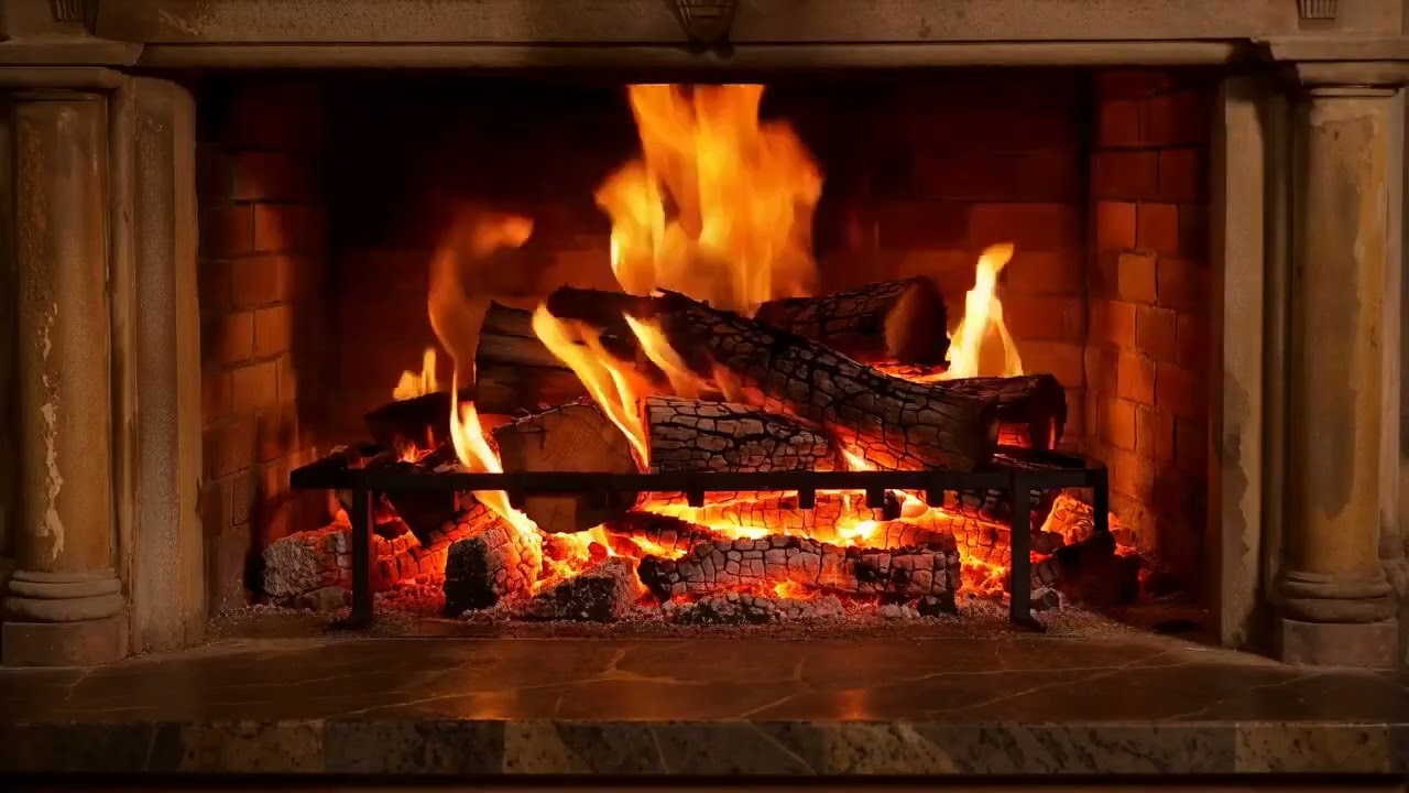 10 Hours Open Fireplace 🔥 Real Fire Sounds for Sleep & Relaxation (HD)