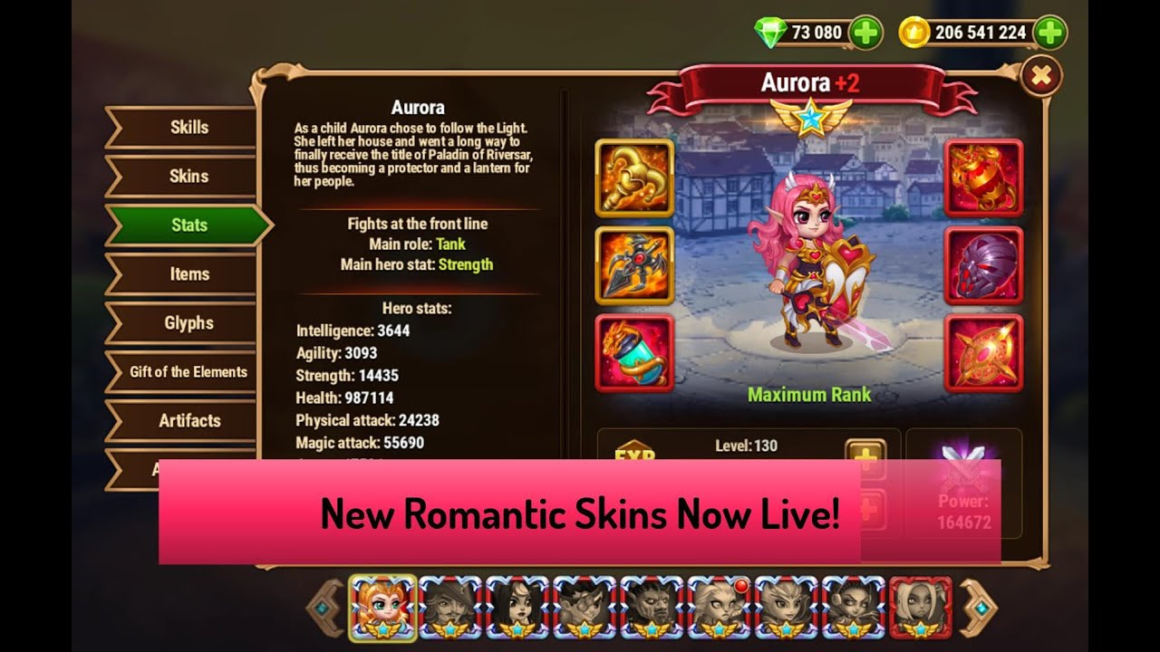 Hero Wars &mdash; Time for Love!     And Aurora's New Skin