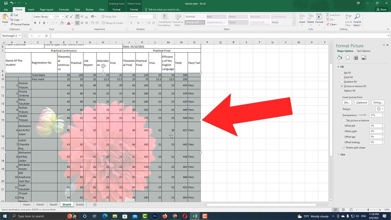 How to put picture behind text in Excel 2016 2019 2013 2010 2007