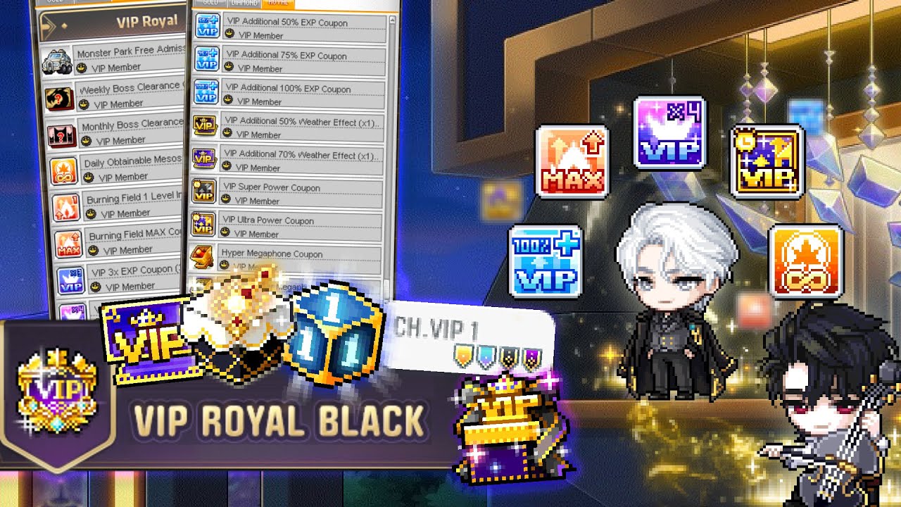 MapleStorySEA ULTRA-TOP P2W 💎 VIP ROYAL BLACK Tier Benefits Showcase!