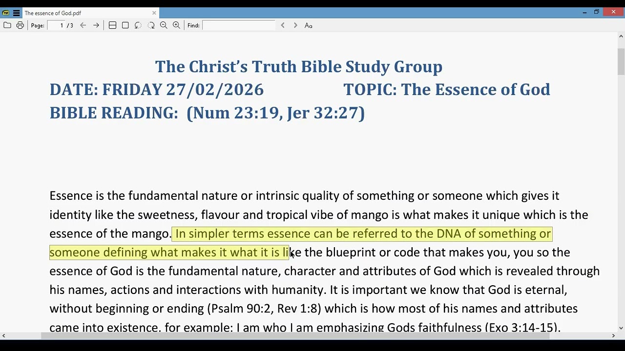 THE ESSENCE OF GOD