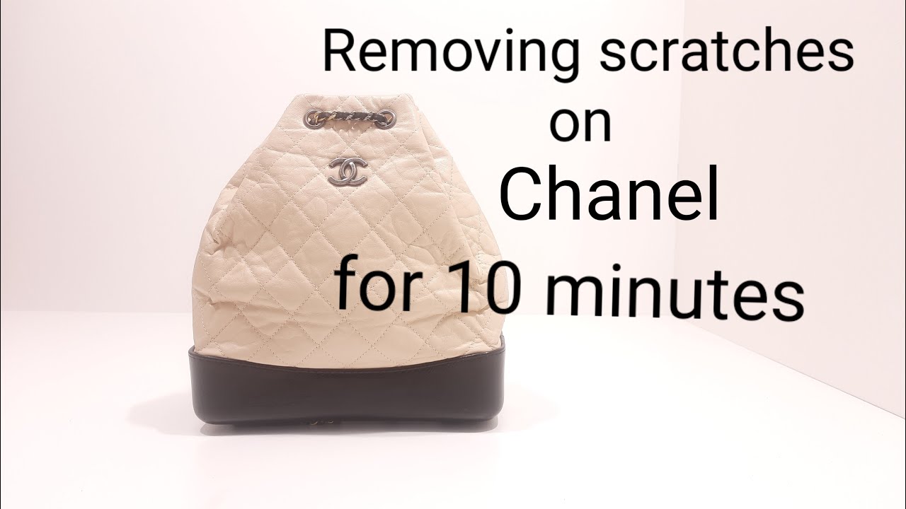 Removing scratches on Chanel's Gabrielle || How to remove scratch on leather bag