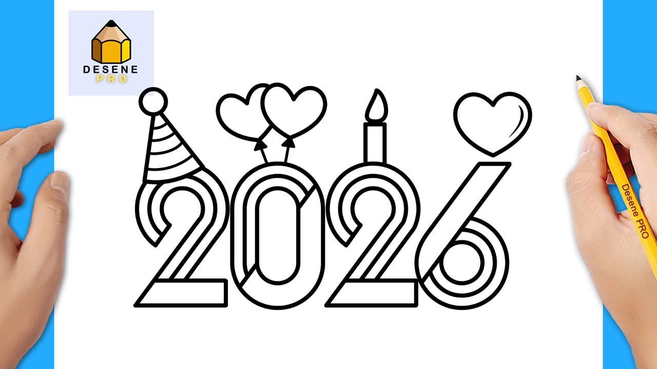 Desen de Anul Nou 2026 🎆 | Tutorial simplu pentru &icirc;ncepători | La Multi Ani!