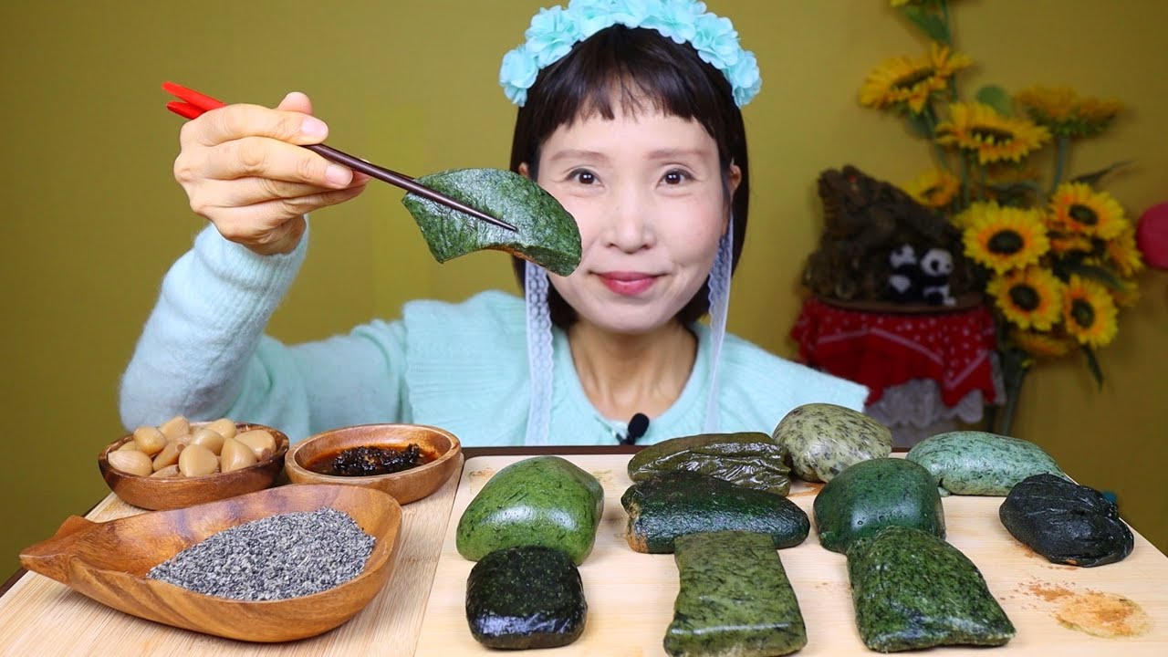 떡시리즈 쑥쑥쑥인절미 먹방 年糕吃播 モッパン ASMR KOREA VEGETARIAN TRADITIONAL TTEOK MUKBANG