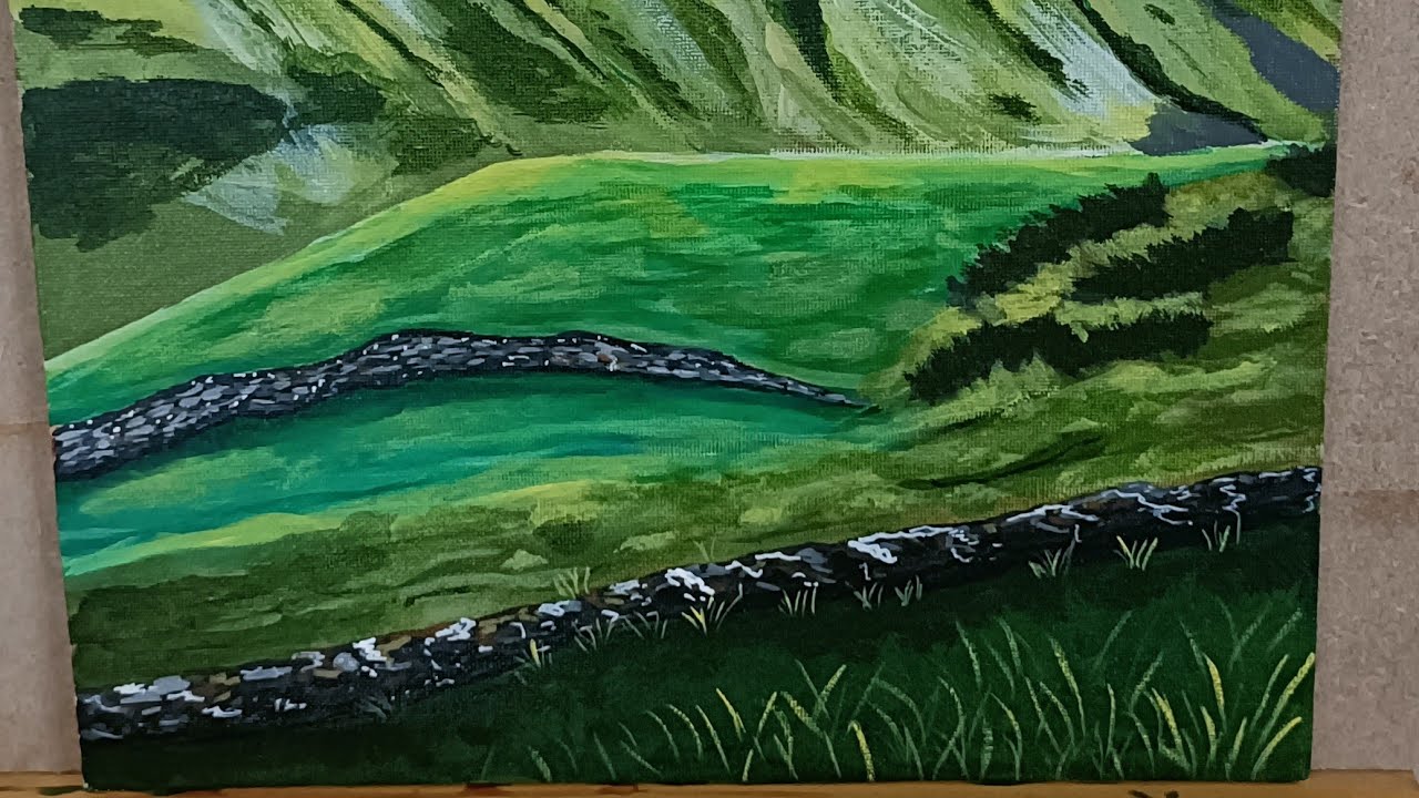 Landscape abstract painting#Acrylic painting 🎨