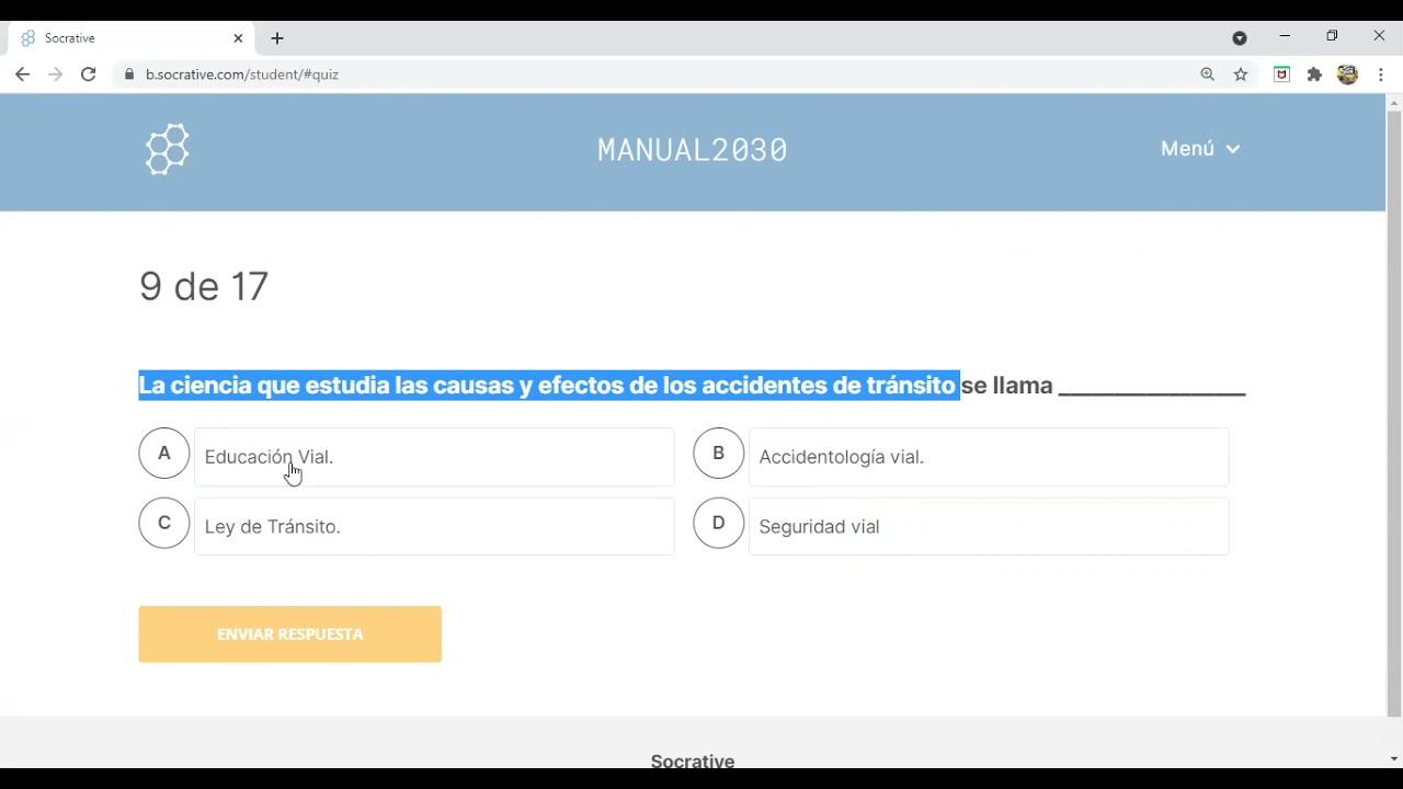 Examen Teórico COSEVI Manual del Conductor Capítulo 6 Normas de Circulación