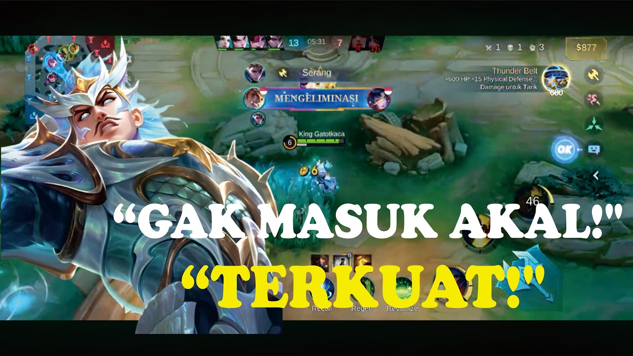 KING Gatotkaca game mobile legends skin sintenel mendapatkan assist 27 kill 4