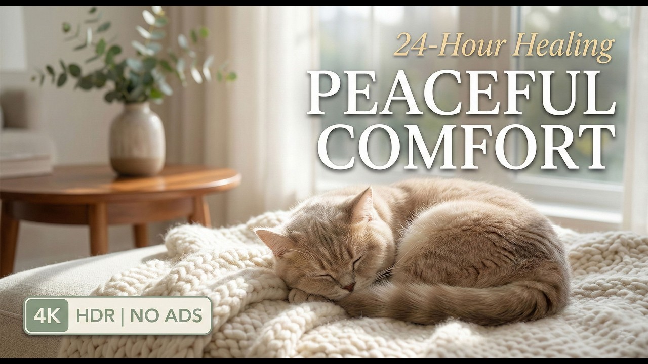 24 Hours of Healing Sounds for Cats 🐈 Peaceful Tunes for Healing, Naps, and Emotional Comfort 🎶