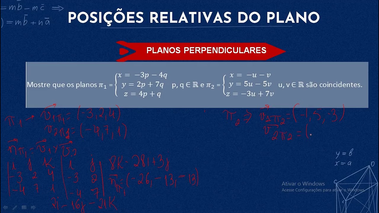 Geometria Analítica - Equações do Plano - parte 2