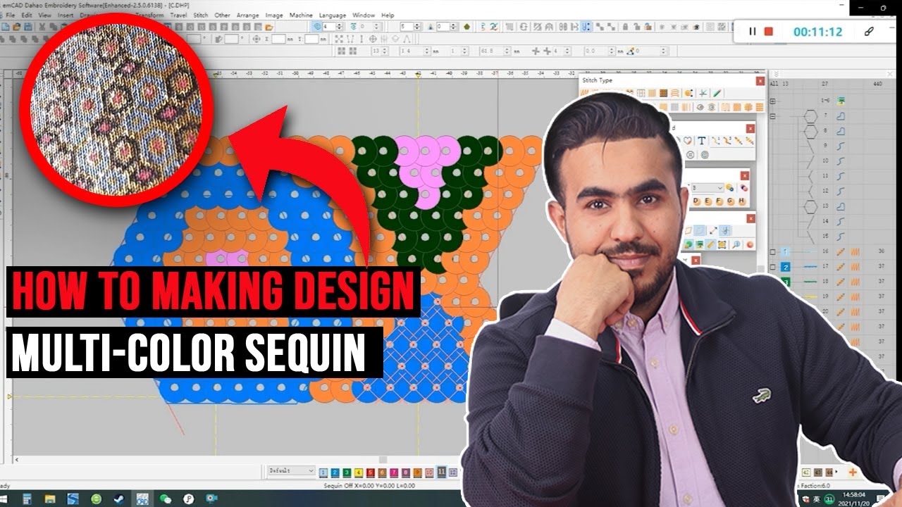 How To Design Multi-color Sequin Embroidery Patterns Using Dahao emCAD