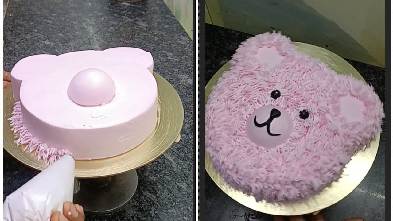 teddy bear face cake design how to make teddy bear cake #teddybear #teddy #amazing #shortsfeed