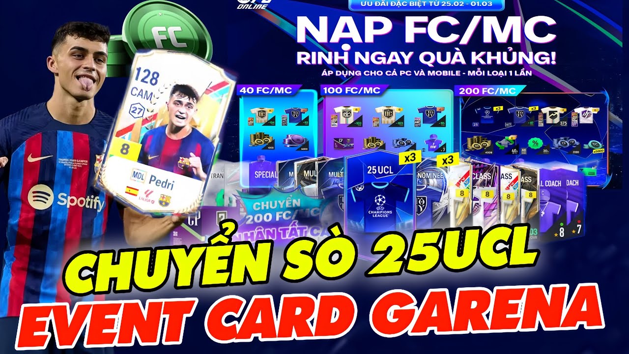 Fc Online | Test Chuyển Sò FC/MC Nhận mùa 25 UCL Gói +8 Xịn Sò - Event card garena