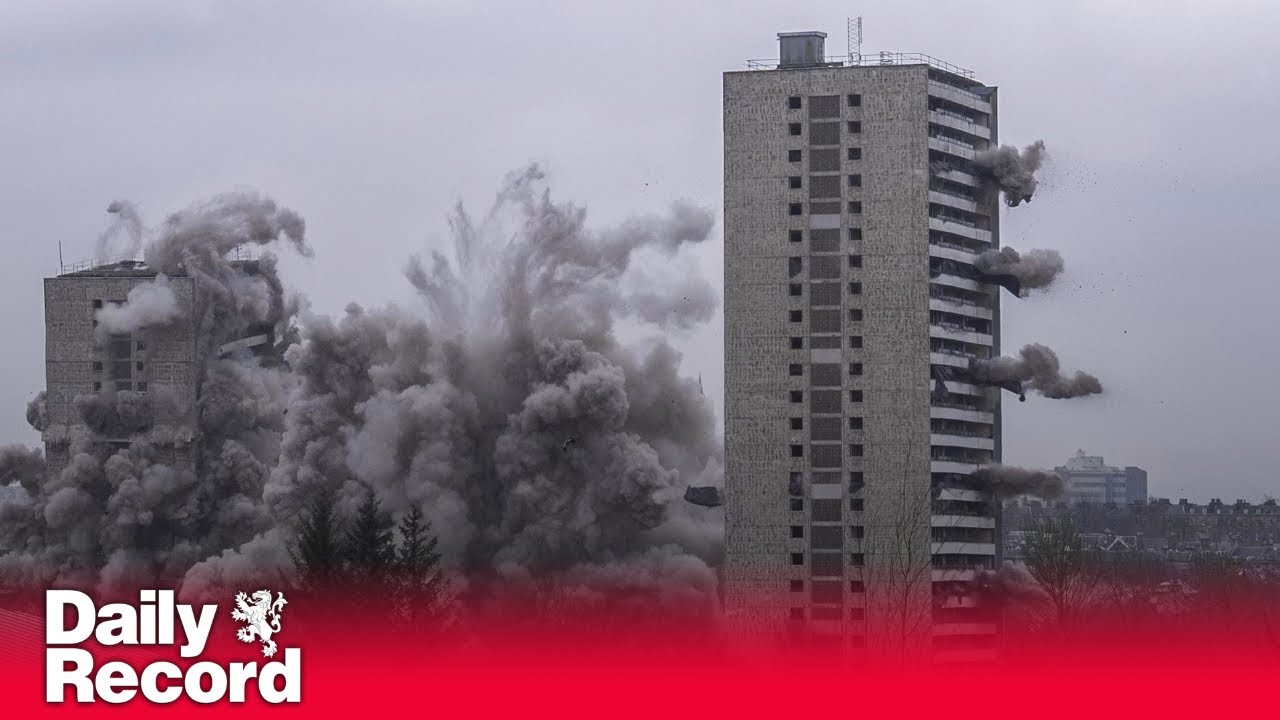 Glasgow's Maryhill Wyndford high-rise flats demolished with hundreds gathered to watch