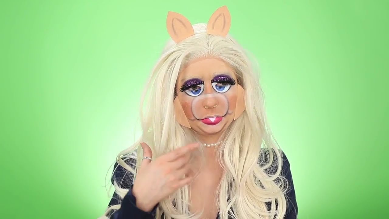 SylviaStyle® Synthetic Lace Front Wig│The Muppets Miss Piggy Makeup Illusion Tutorial