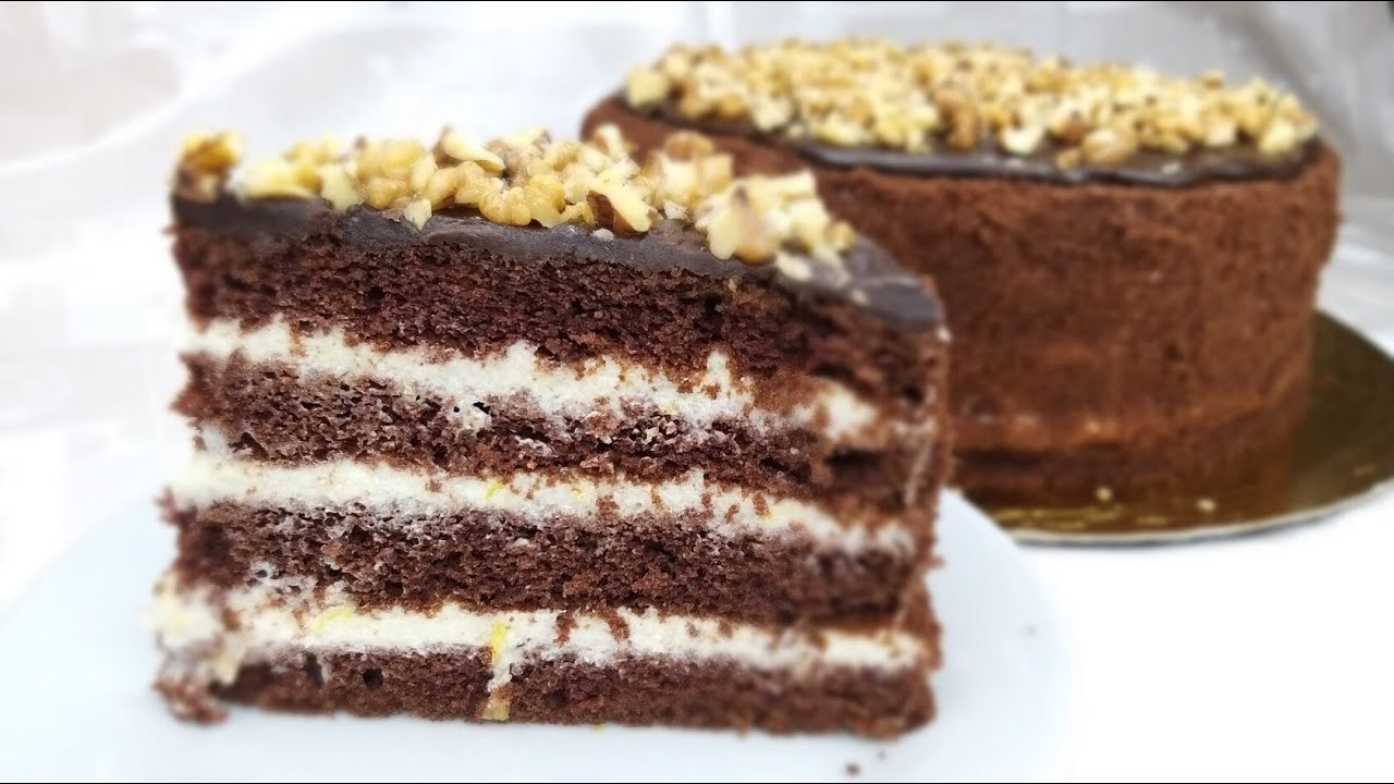 Потрясающий Торт АРАБСКИЕ СКАЗКИ! Шоколадный влажный бисквит и нежный лимонный крем.