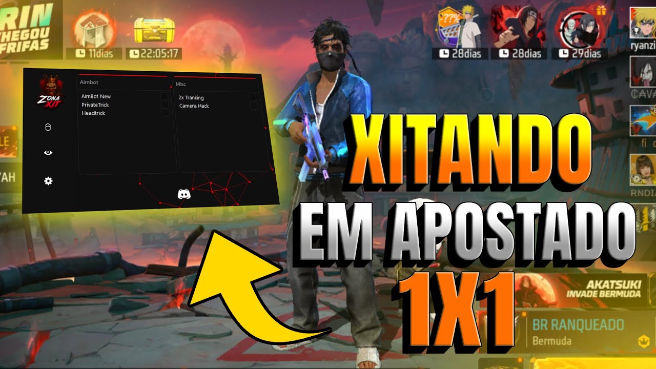 ✔️PAINEL GRATIS! XITANDO NO APOSTADO NA CONTA PRINCIPAL #garena #ff #freefire #garenafreefire
