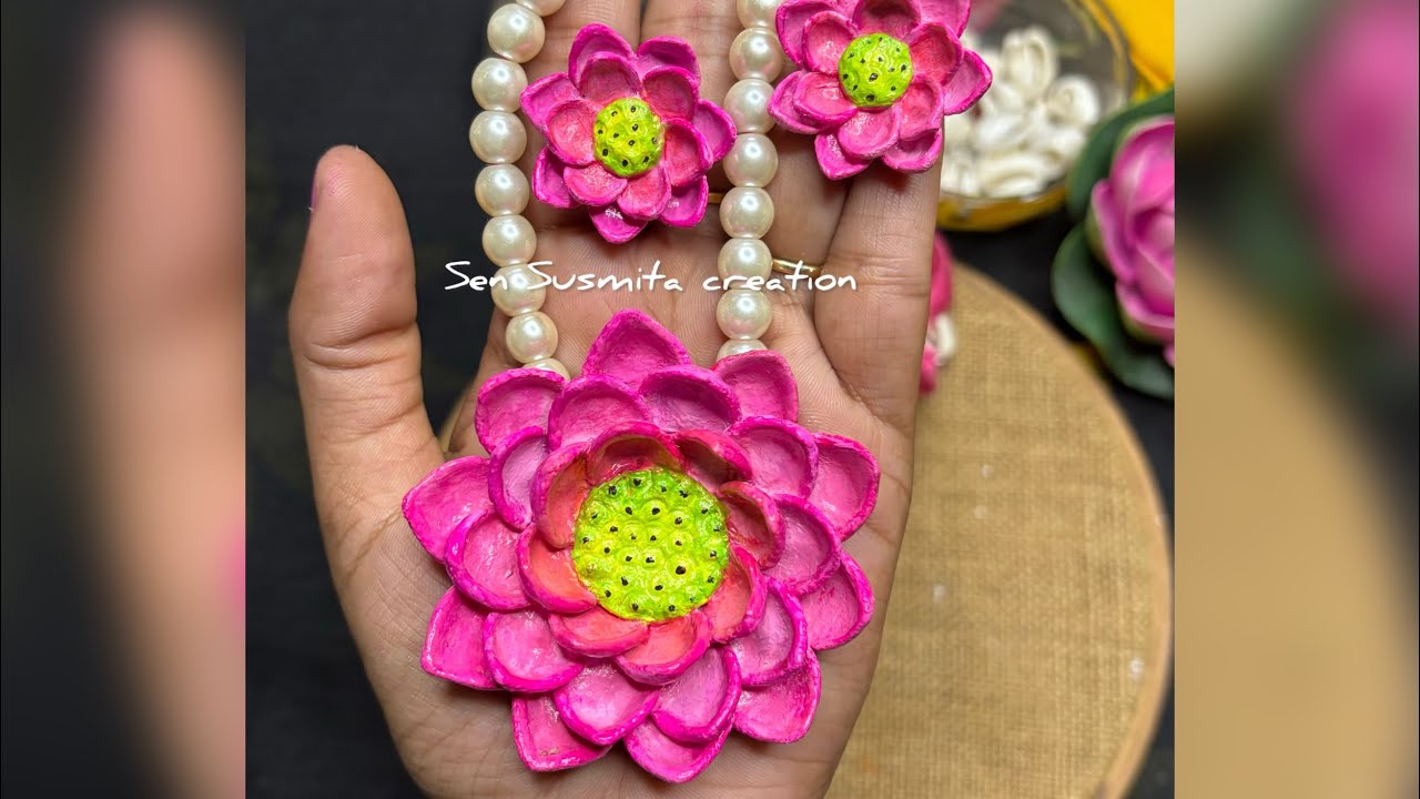LOTUS MAKING TUTORIAL …….WITH PEN AND ICE CREAM STICKS #পদ্ম #মাটিরবেনে