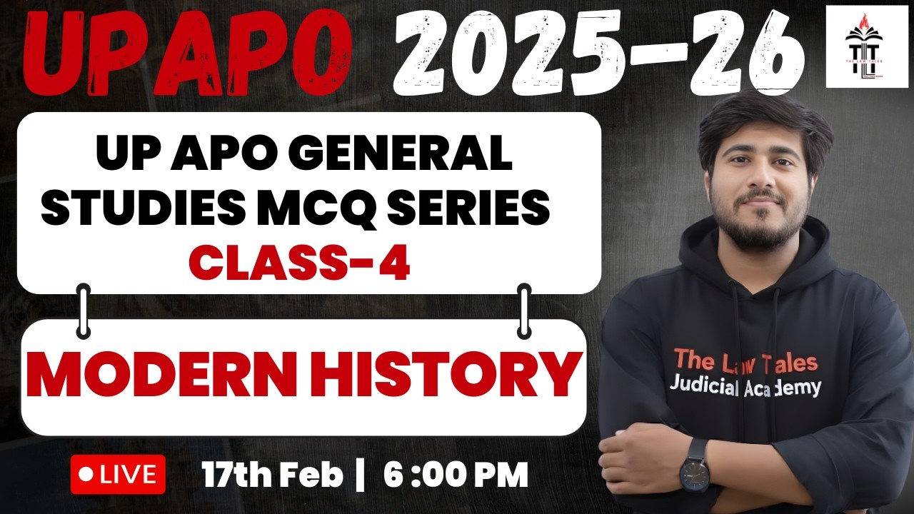 UP APO General Studies | Modern History Best MCQs | Class 4