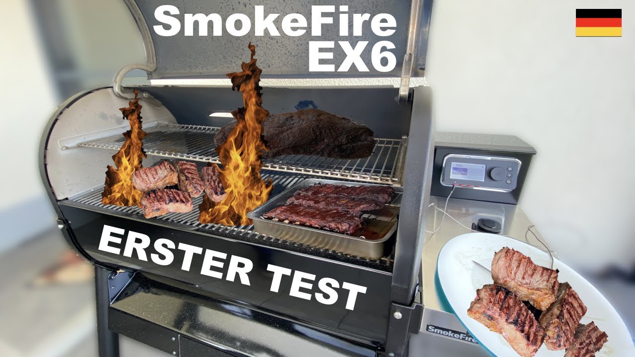 Weber SmokeFire EX6 GBS Pelletgrill + Smoker 2020 im Test mit Rumpsteak, Pulled Pork, Ribs - deutsch
