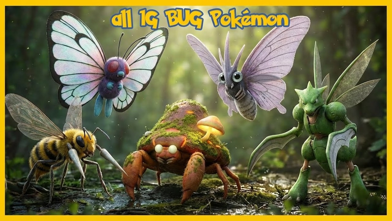 All Gen 1 BUG Pok&eacute;mon's in Real Life Hyper kanto region Real Documentary