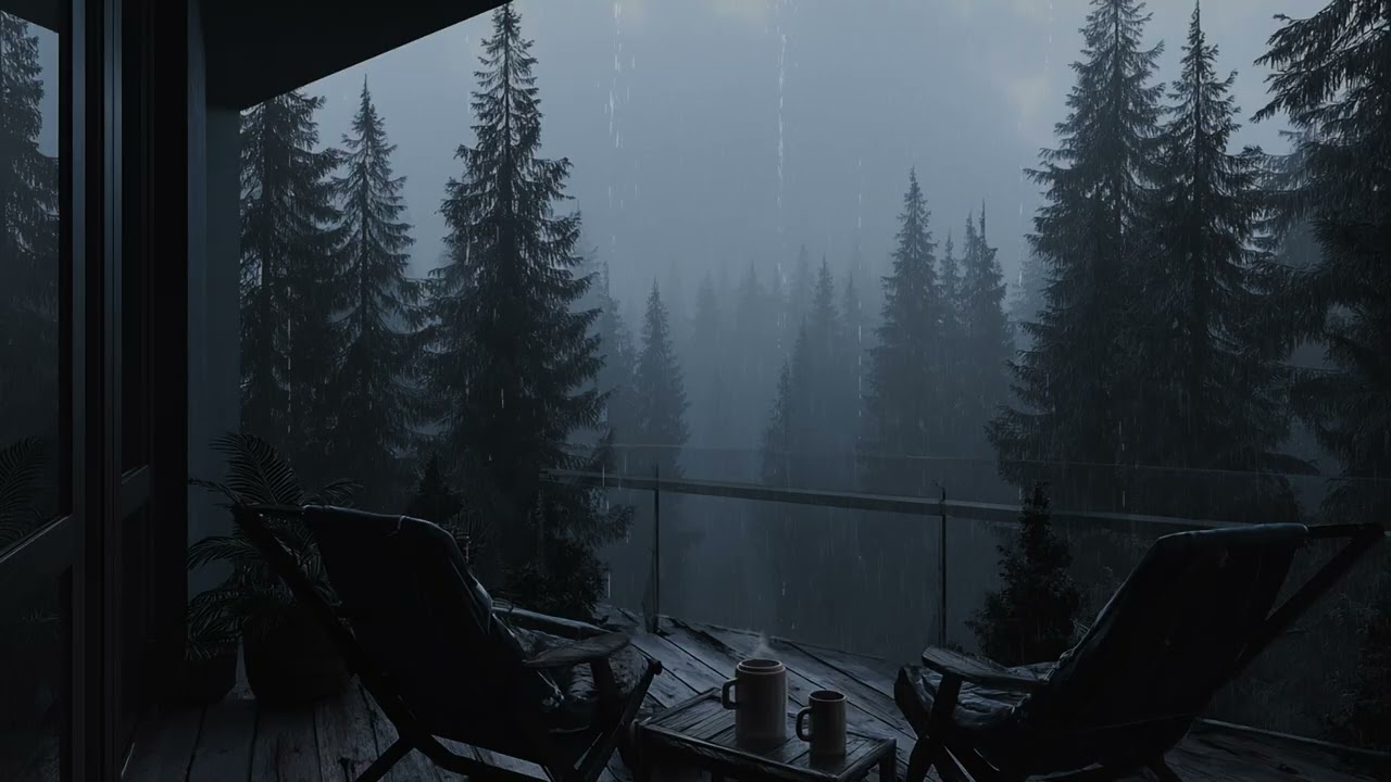 Gentle Rain & Crackling Fireplace for Deep Sleep 2026 | RainLoft Cabin 3 Hours Black Screen