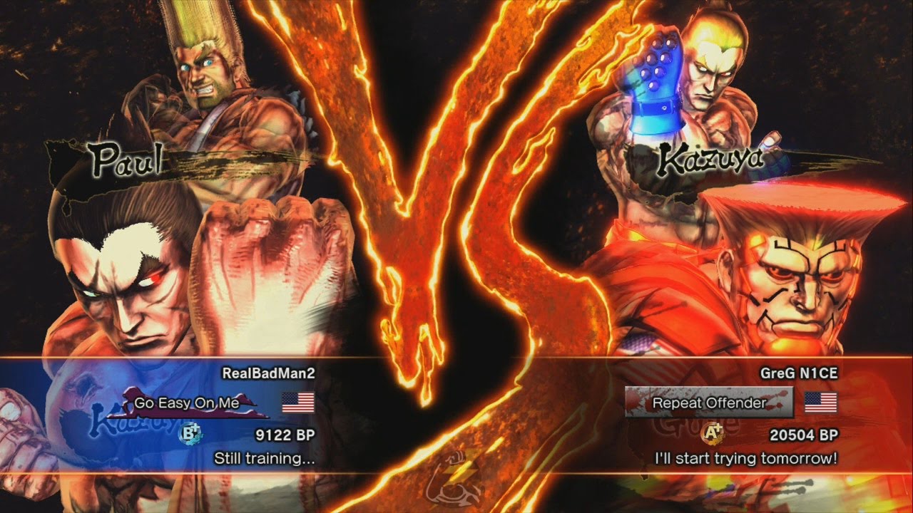 StreetfighterXTekken - RealBadMan2 (Kazuya/Paul) vs GreG N1CE (Guile/Kazuya)