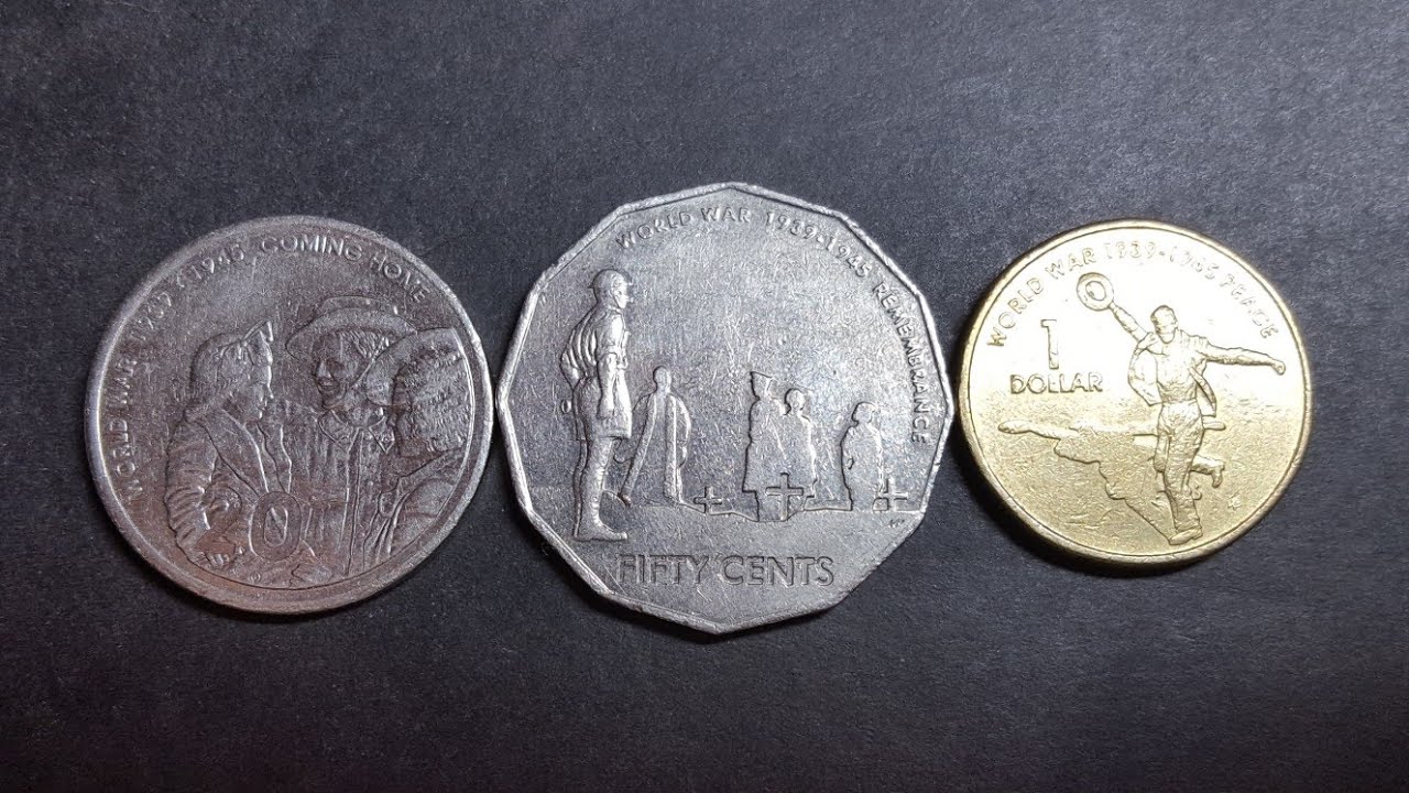 Australian 2005 20 and 50 cents and $1 commemorative coins