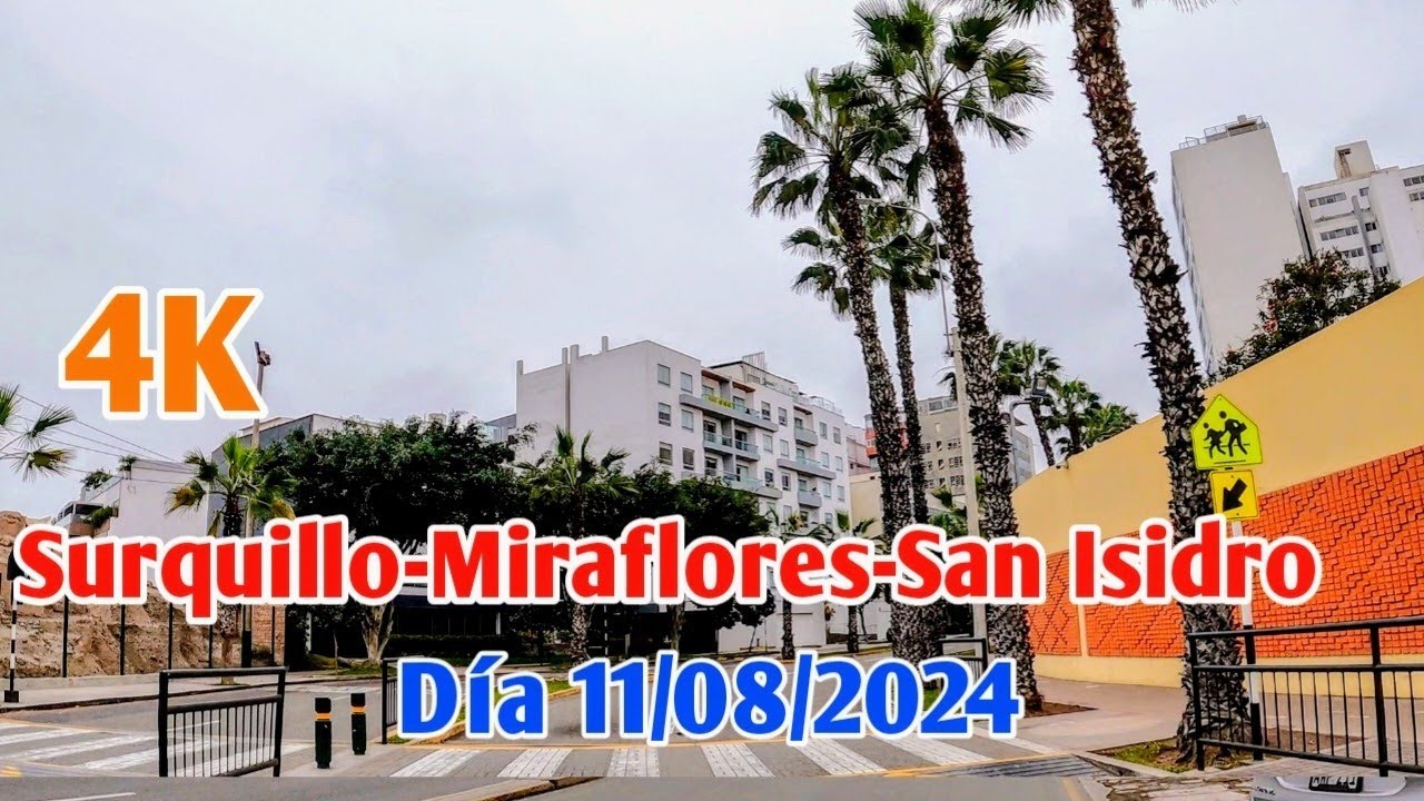 LIMA PERÚ 4K | ASÍ LUCEN LAS AVENIDAS DE SURQUILLO,MIRAFLORES,Y SAN ISIDRO | DÍA 11/08/2024