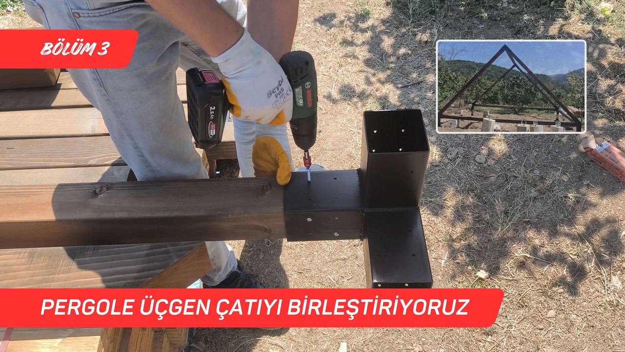 Pergole Üçgen Çatıyı Birleştiriyoruz | Sıfırdan Ahşap Ev #3 #AhşapEv
