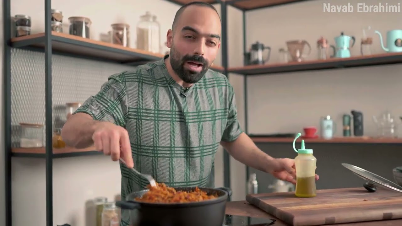 هویج‌پلو ایرانی به همراه سالاد مخصوص با نواب - havij polo, special salad by navab