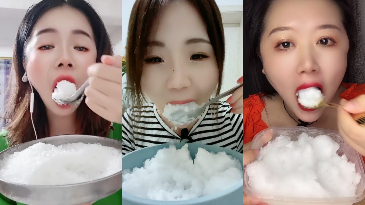 ASMR SOFT POWDERY ICE SPOONFUL FREEZER FROST ICE EATING ASMR ❄️WHITE ICE ASMR 먹방 ASMR 얼음먹방 ASMR 氷