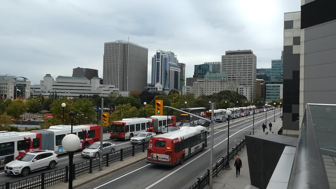 OC Transpo Transitway Bus Action in the Downtown Core - Final Days in October 2019