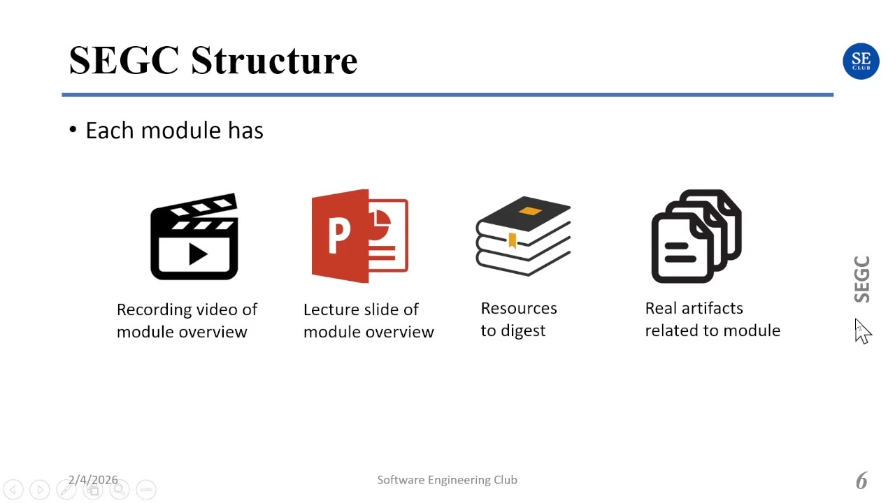 Introduction to Software Engineering Guideline Course (SEGC)
