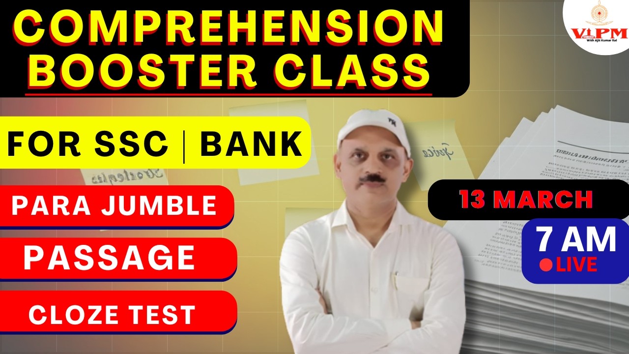 Master Comprehension Tricks for SSC CGL & Banking Exams 13 March 2025 | Daily Classes with Ajit Sir