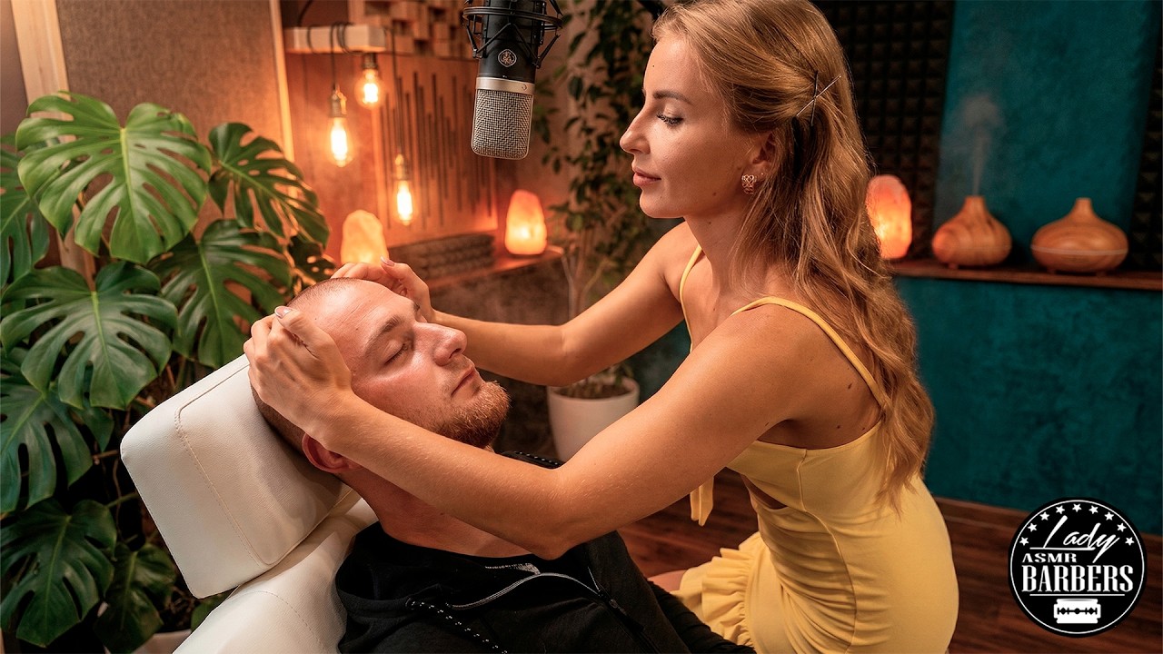 💈 Relaxing ASMR Head Massage by Barber Lady Irene