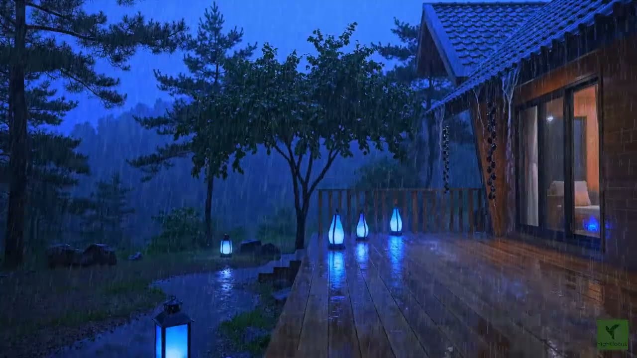Sleep Sounds 8 Hours : Calm Rainstorm Ambience with Thunder and Dreamy Piano For Sleep and Relaxing