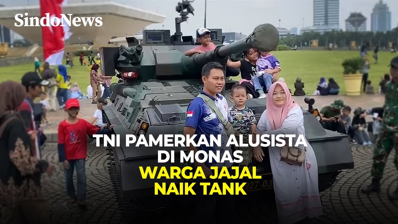 TNI Pamerkan Alusista di Monas, Warga Berkesempatan Menjajal Naik Tank