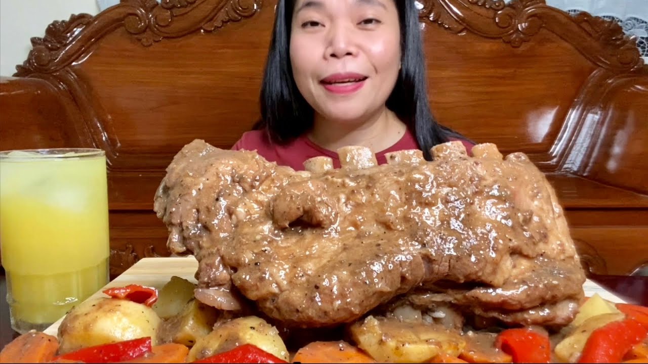 KALDERETANG BABY BACK RIBS | PORK STEW! | FILIPINO FOOD | MUKBANG ASMR