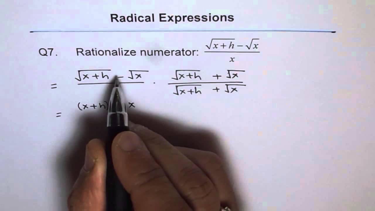 Rationalize Difference of Square root Q7