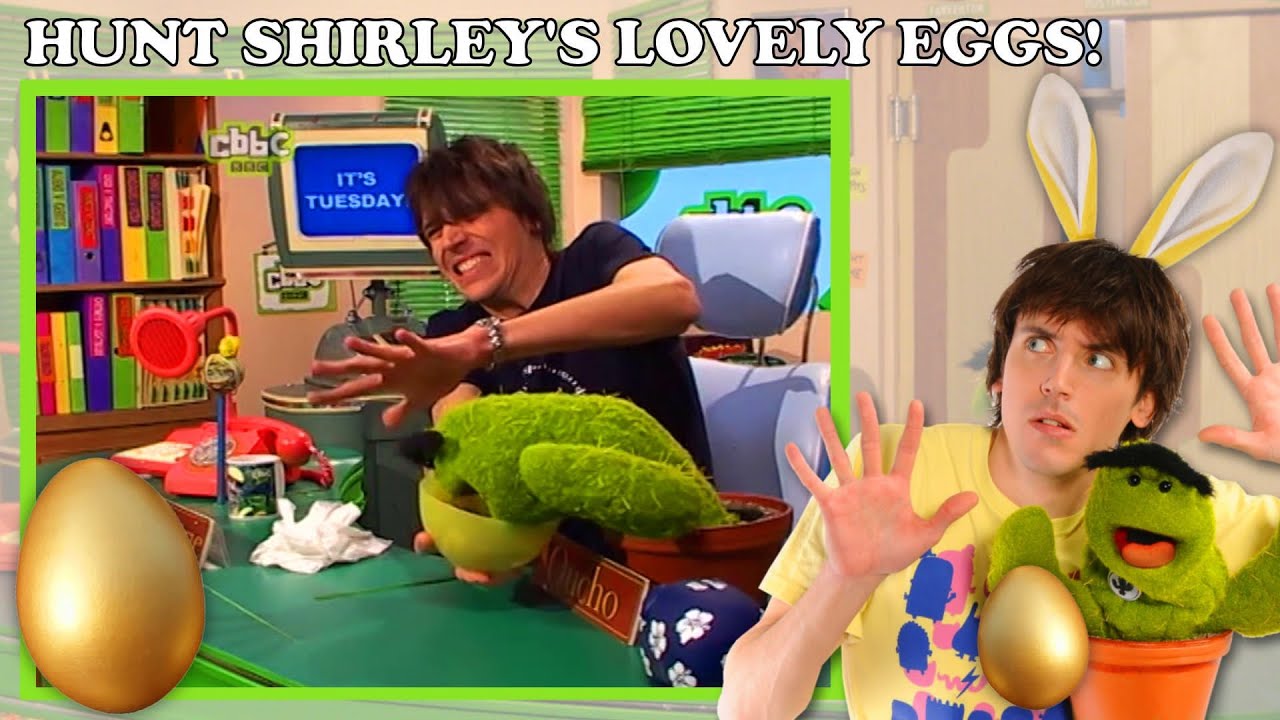Ed and Oucho in the CBBC Office - Hunt Shirley's Lovely Eggs