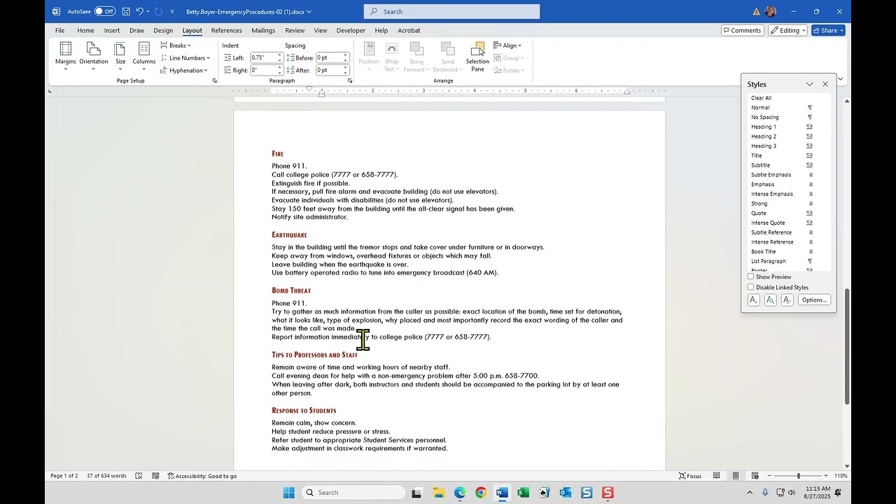 Word Chapter 2 Independent Project  2-4