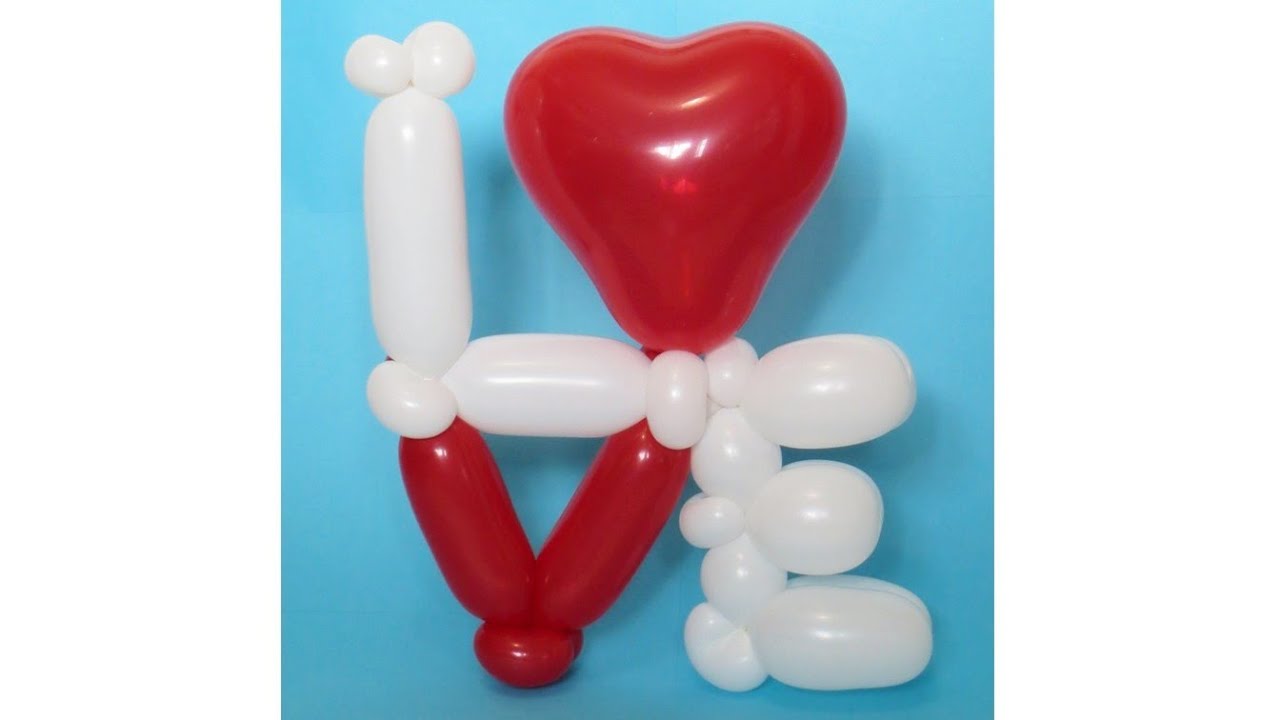 Ребус, слово Love из шаров / Love word of balloons