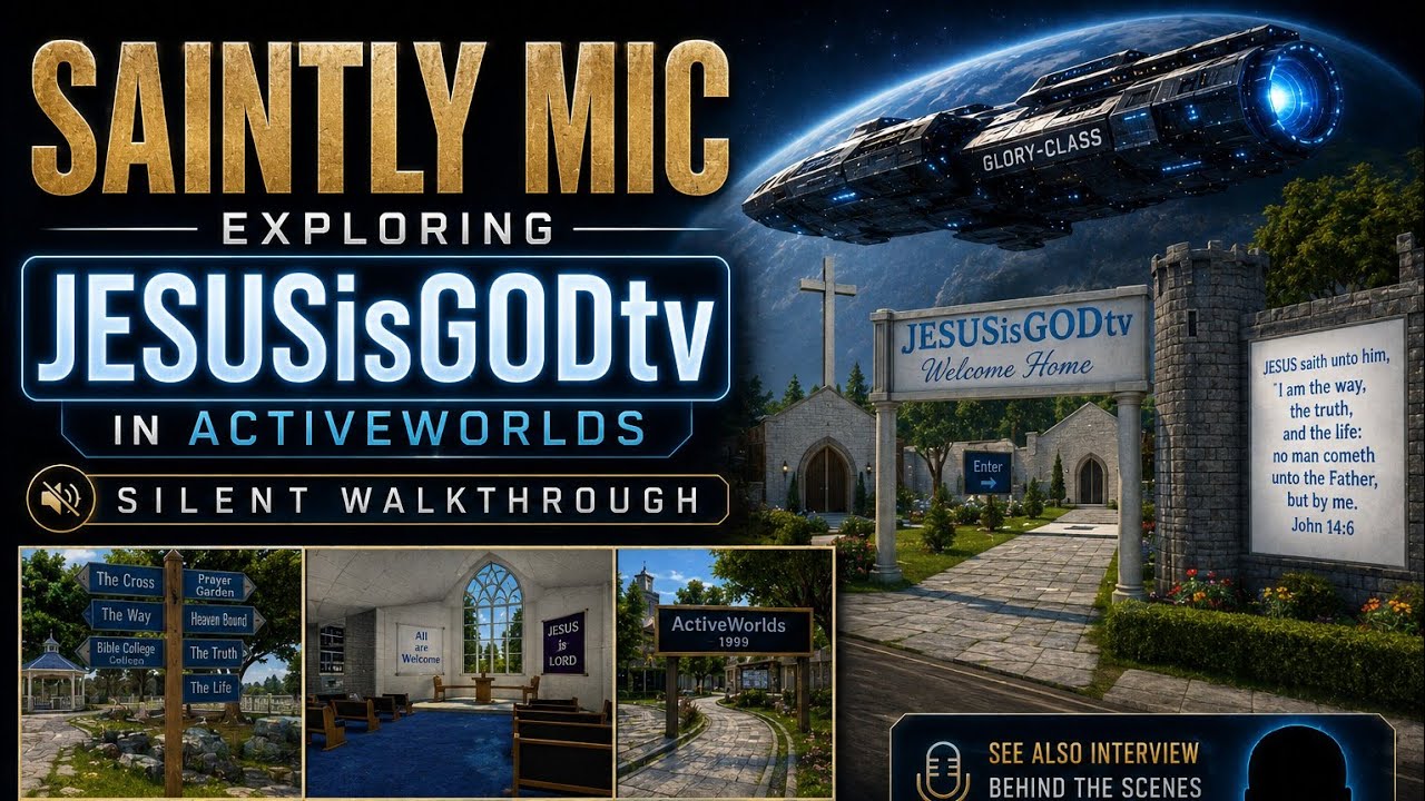 Exploring JESUSisGODtv in ActiveWorlds | Silent Walkthrough