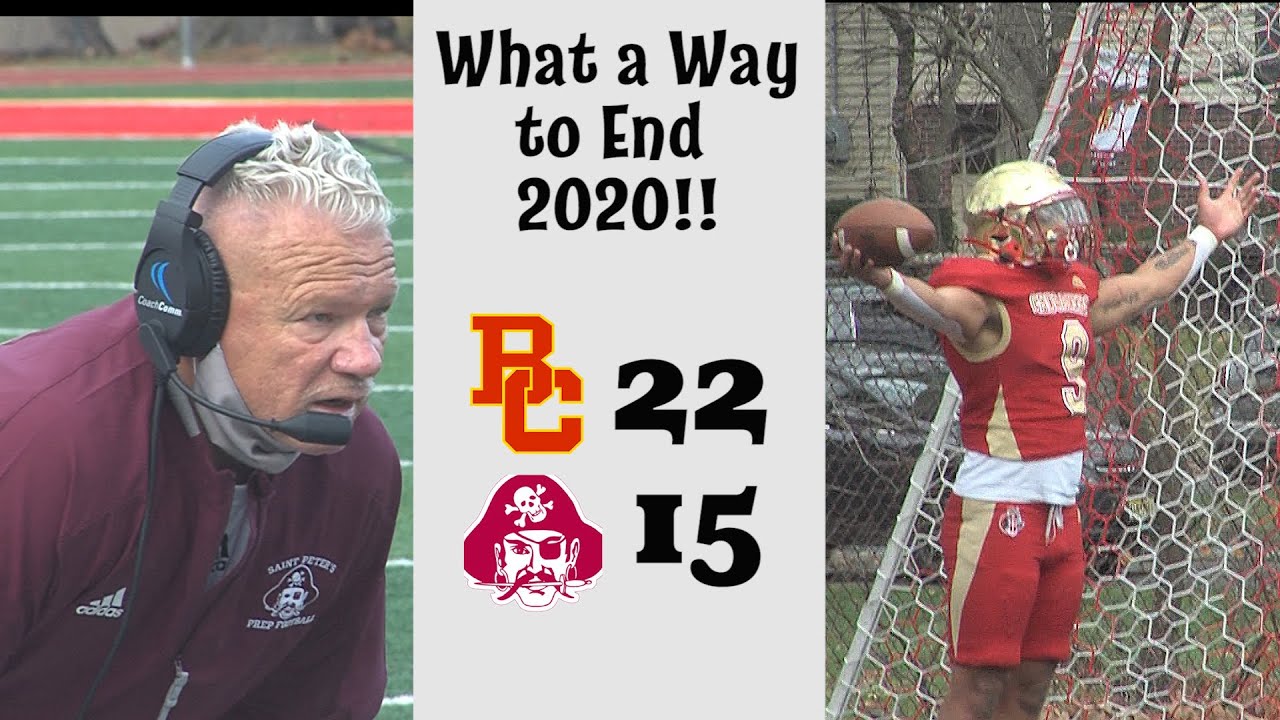 Bergen Catholic 22 St Peter's Prep 15 | Rich Hansen's last game | Butler 241 yds, 2 TD's