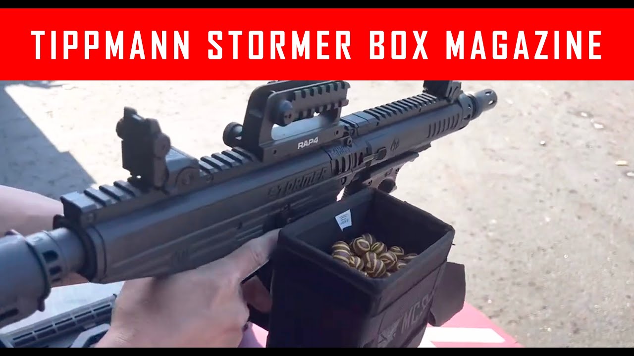 Tippmann Stormer Paintball Gun Shooting Box Magazine Demo With Lok Bolt #mcs
