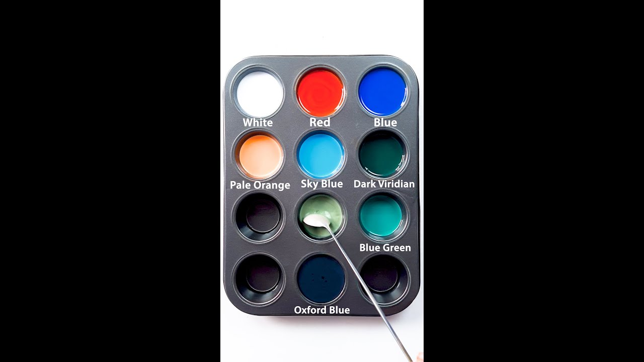 Satisfying Color Mixing Magic 4 Paints 8 Beautiful Colors! #colors #satisfying #asmr 