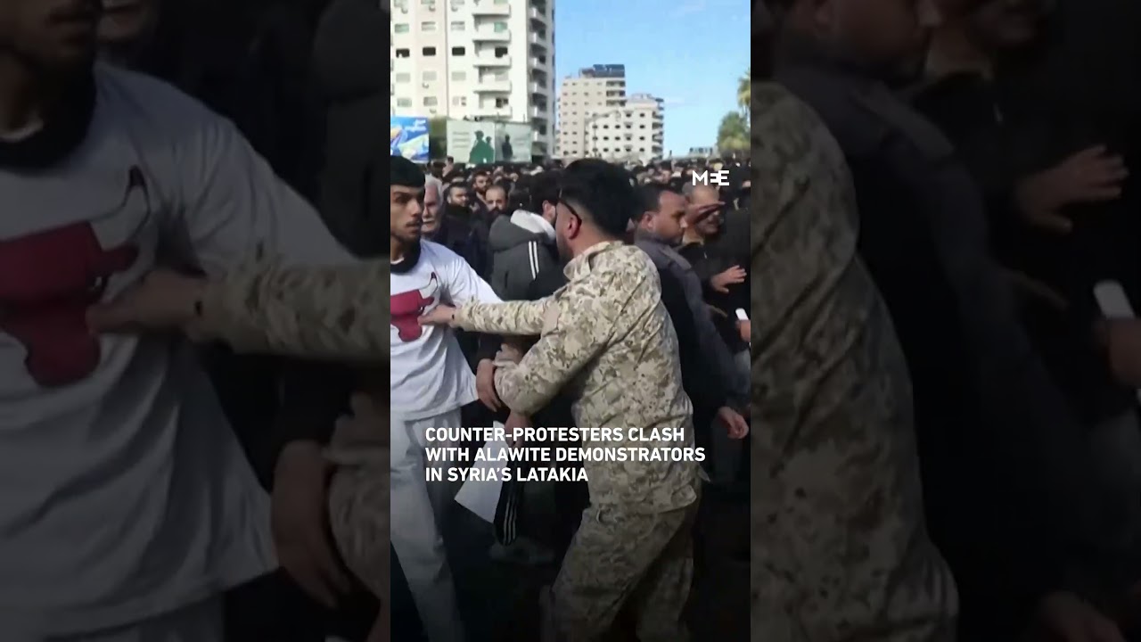 Counter-protesters clash with Alawite demonstrators in Syria