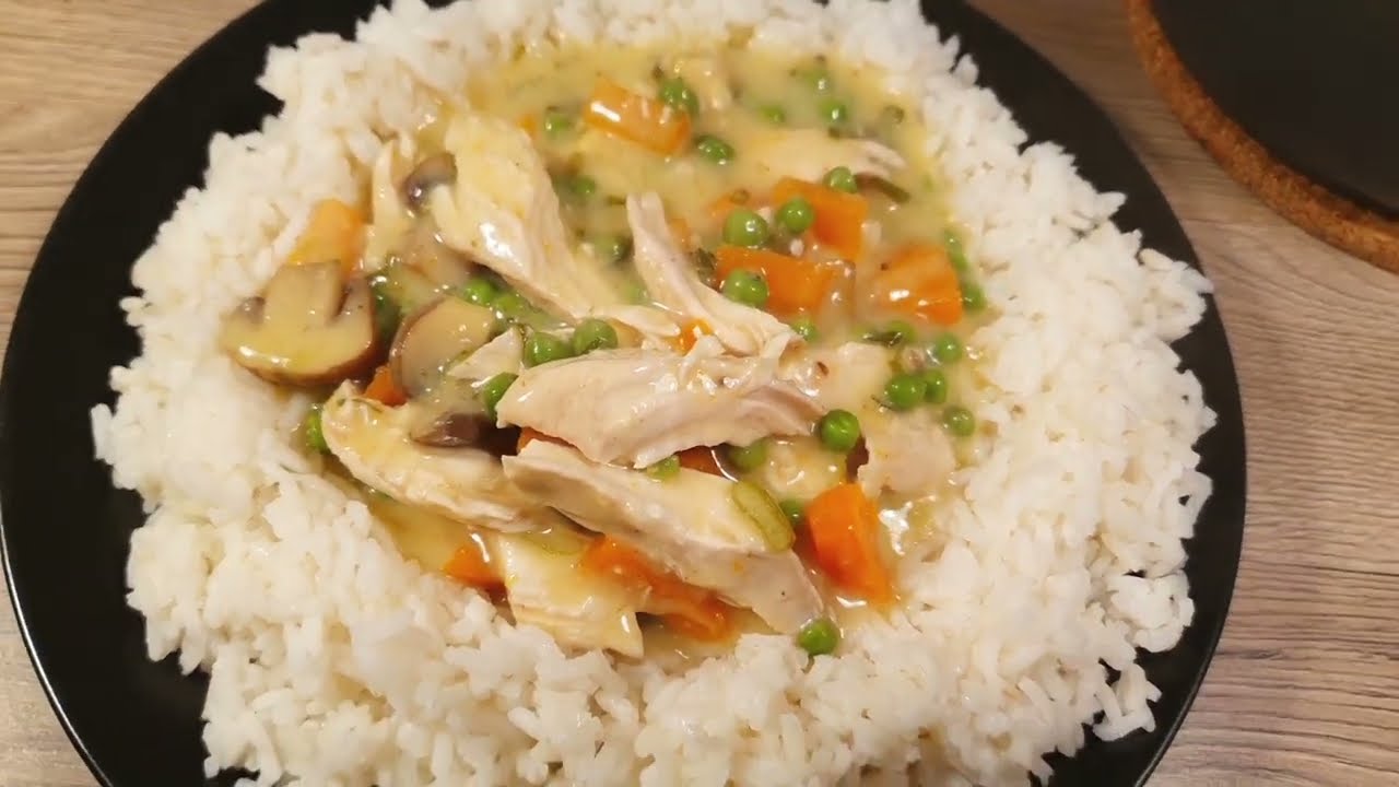 Куриное фрикасе, простое, быстрое, без заправки